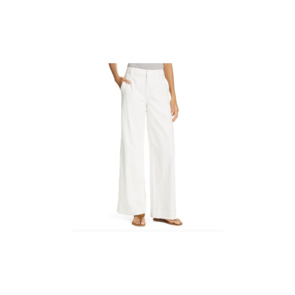 Vince Cotton & Linen Wide Leg Trousers Pants